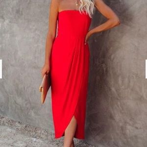 VICI Aglow Strapless Draper Mini Dress